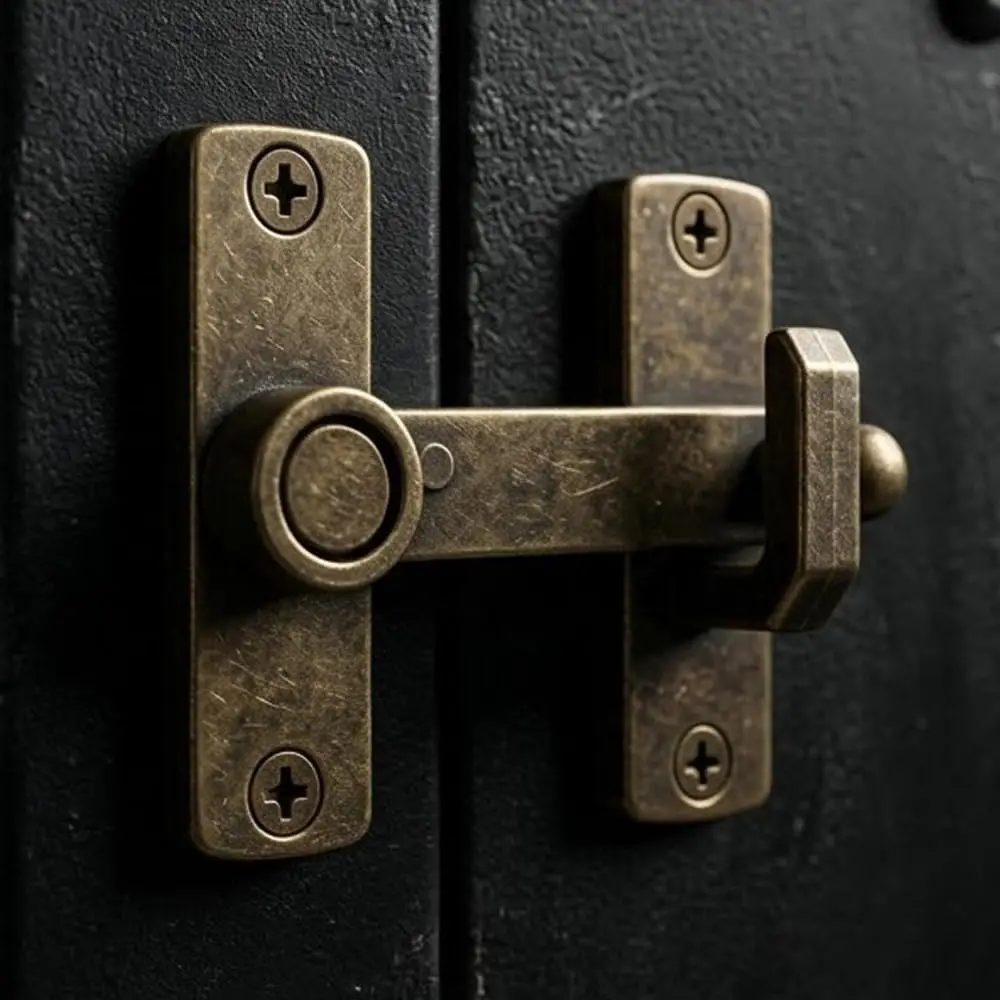 Antique Bronze Door Latch, Retro Sliding Bolt Lock, Door Latch Guard Latch Bolt for Cabinets, Windows & Furniture Home Hardware