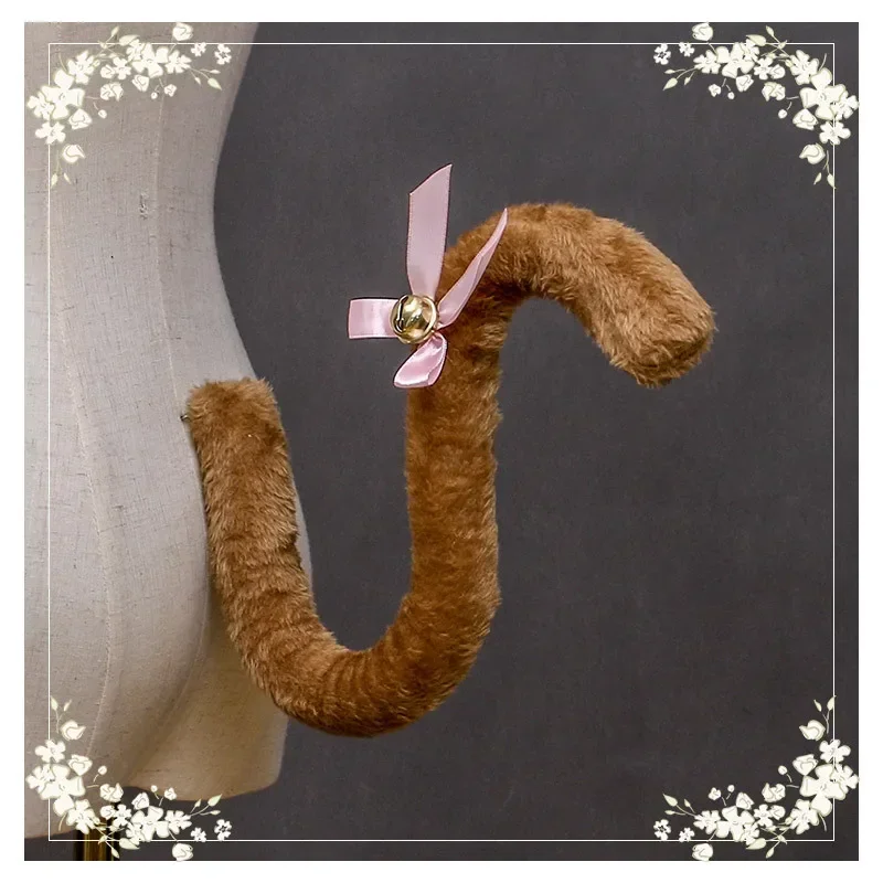 70 سنتيمتر/50 سنتيمتر الحيوان الثعلب القط الذيل Bowknot جرس خادمة فستان الحفلات الدعائم أنيمي تأثيري حلي عيد الميلاد هالوين