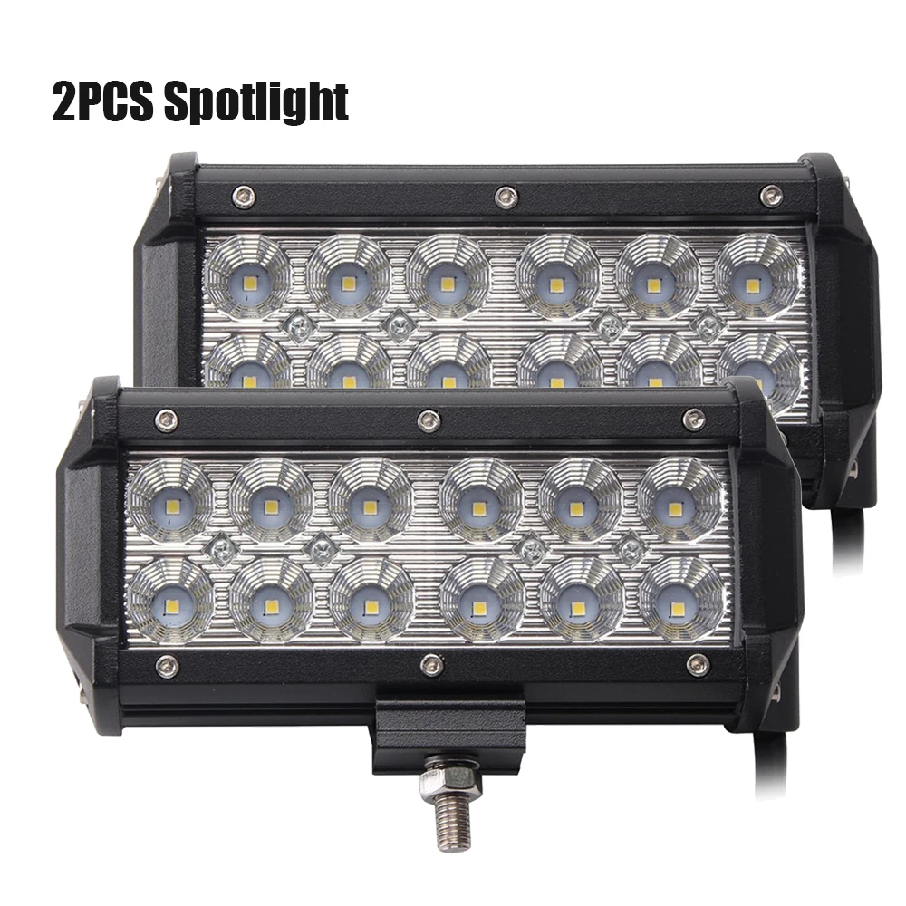 

2x 18W/36W Двухрядные светодиодные фары-балки (прожектор/рассеянный свет) для тюнинга крыши автомобиля, мотоцикла, квадроцикла, UTV, внедорожника