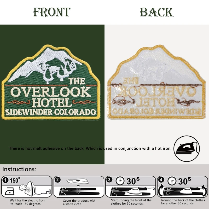1PC Overlook Hotel Embroidered Patch Mountain Nature Lover Badge DIY Gift Iron On Patches For Clothing Cap Jacket Trucker Hat