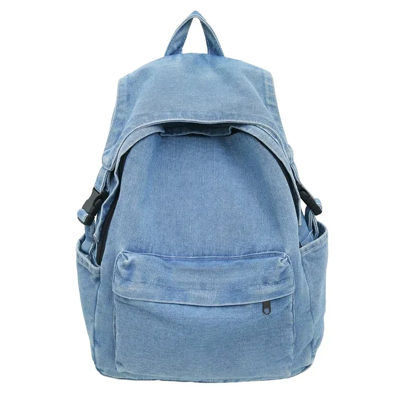 Sacs à dos en denim avec fermeture éclair pour femmes, cartables simples, grande capacité, décontracté, polyvalent, solide, haute qualité, offre spéciale, 2024