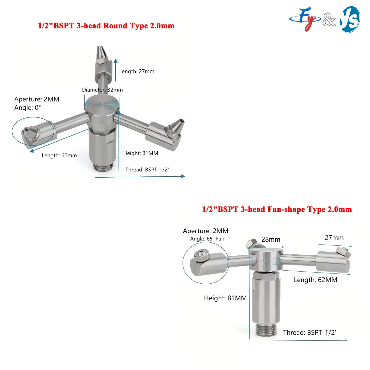 فوهة دوارة 360 درجة من الفولاذ المقاوم للصدأ مقاس 1/2 بوصة، فوهة تنظيف خزان الضغط العالي، فوهة رش الغسالة لإزالة الغبار #2