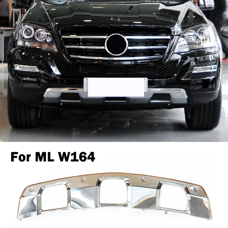 For Mercedes Benz M Class ML W164 ML300 ML350 ML500 ML450 A1648855223 Front Bumper Chrome Chromium Trim Lip Spoiler Diffuser