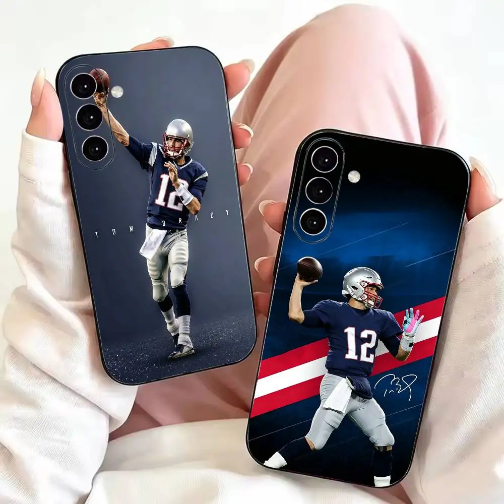 Football GOAT T-Tom Brady NO12 Phone Case For Samsung Galaxy A73,A72,A71,A70,A53,A52,A51,Others Soft Black Cover