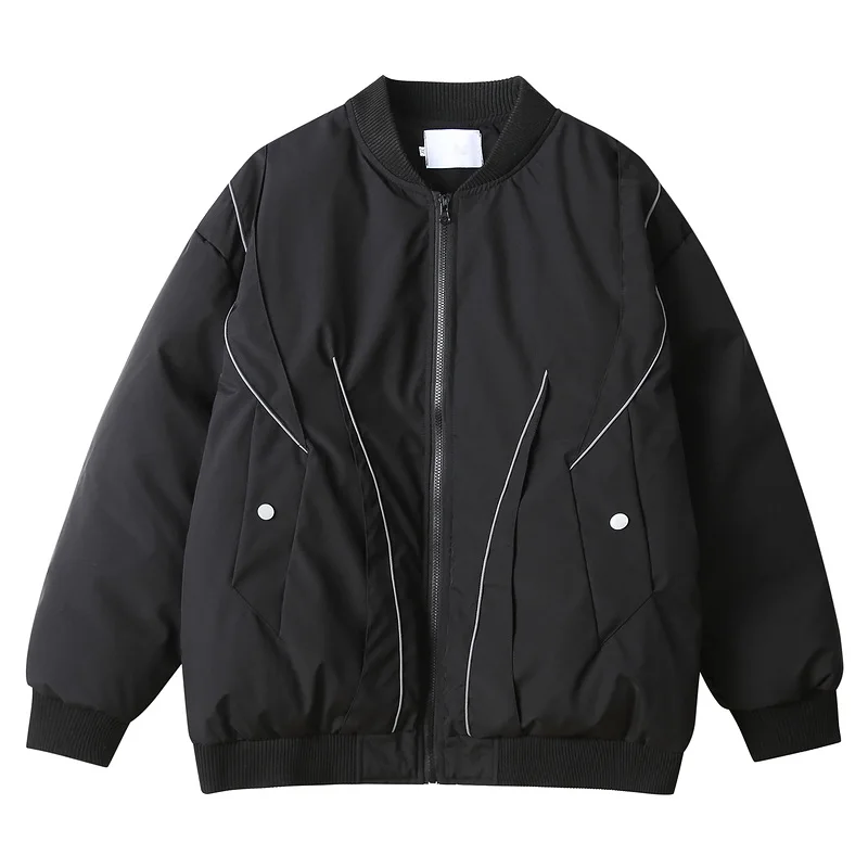 

Trendy American Oldschool Pilot Thiened Cotton Jaet Men Winter Functional Loose Vibe Cottonwear Warmth Baseball Collar