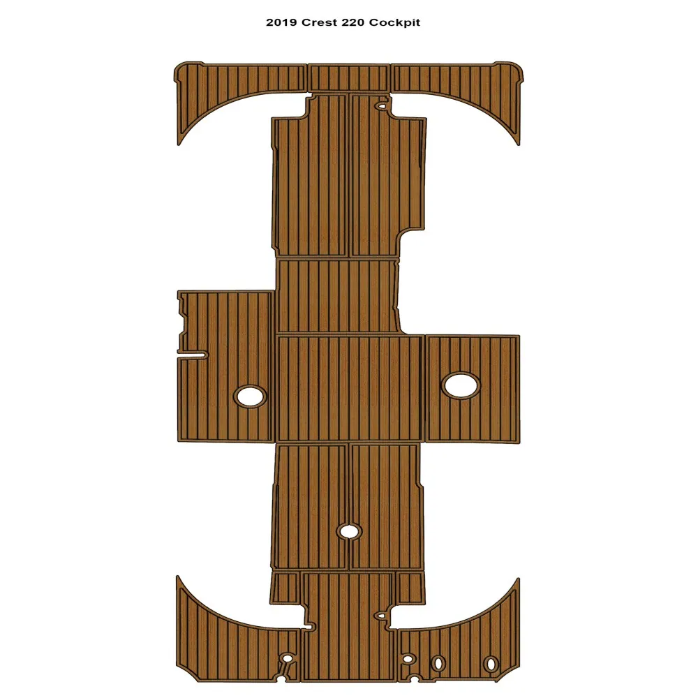 2019 Crest 220 Cockpit Boat EVA Teak Deck Floor Mat Seadek MarineMat Gatorstep Style Self Adhesive