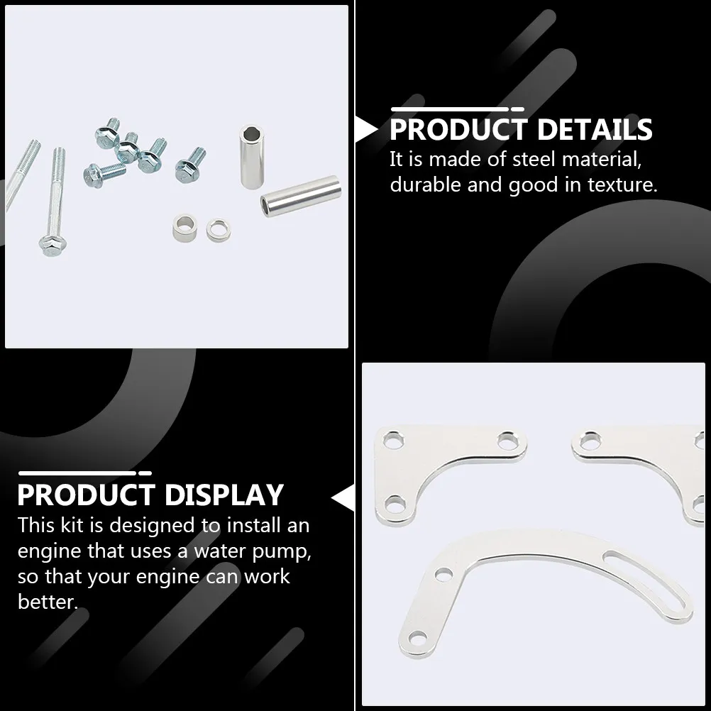 

1Set Exquisite Craftsmanship Power Steering Pump Rack Billet Adjustable Mount Bracket for Enhanced Engine Efficiency and Long