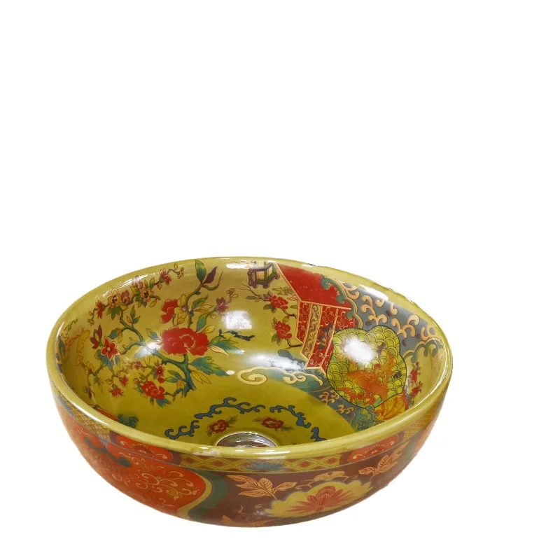 

Ceramic washbasin, bathroom sink, bowl countertop, flower shaped ceramic washbasin, bathroom sink, oval shaped