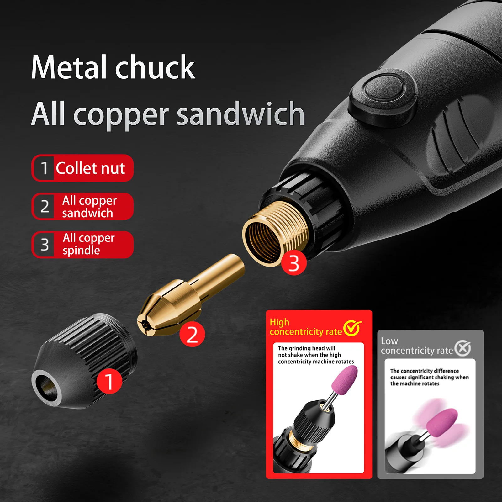 

68pcs Cordless Rotary Tool Kit Adjustable Speed Mini Electric Engraving Polishing Multi-Functional Grinder Set for DIY Crafts