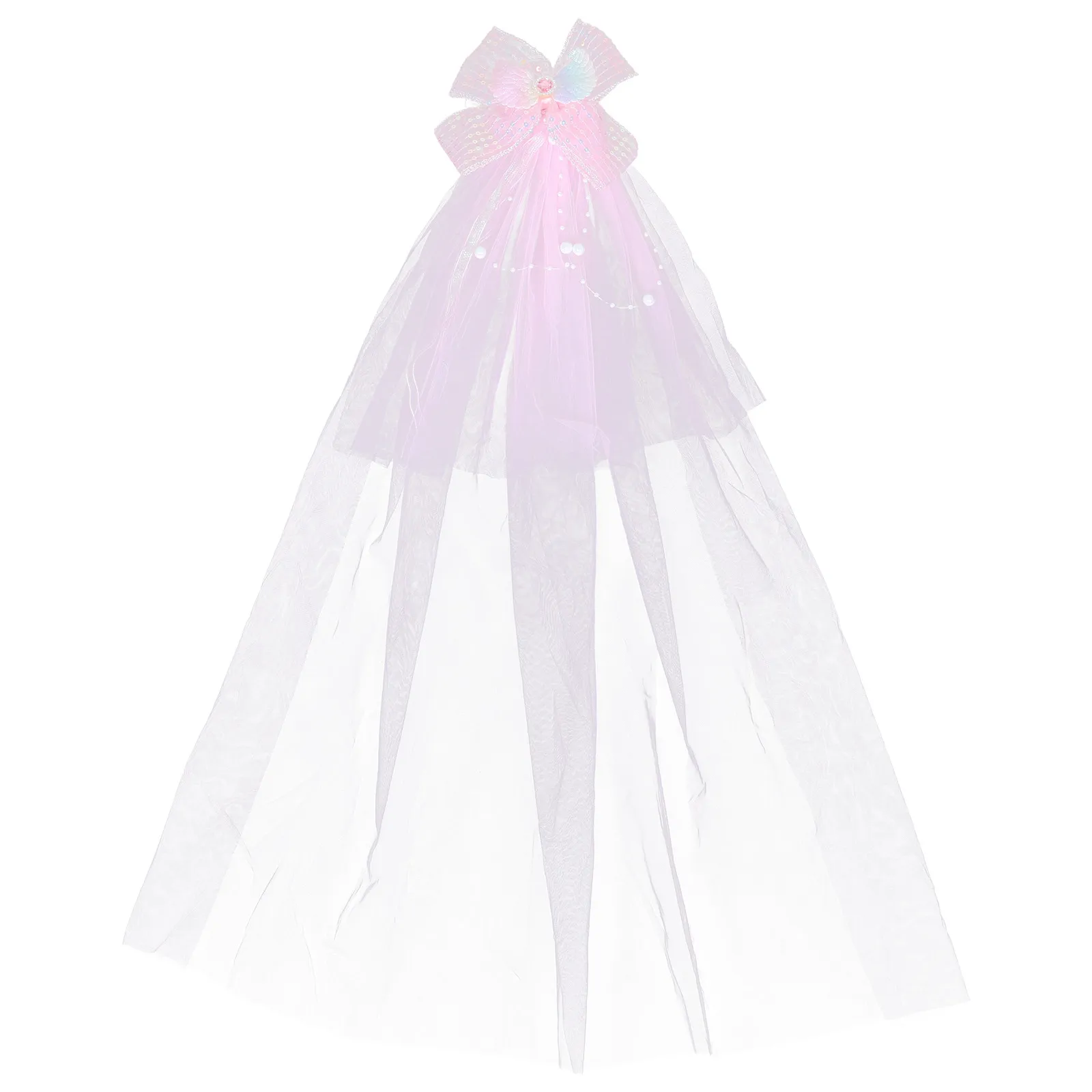 Girl Veil Hair Clip Elegant Princess Birthday Headpiece Soft Mesh Bow Hair Accessories for Baby Toddler Girls Toddler Bow Clips