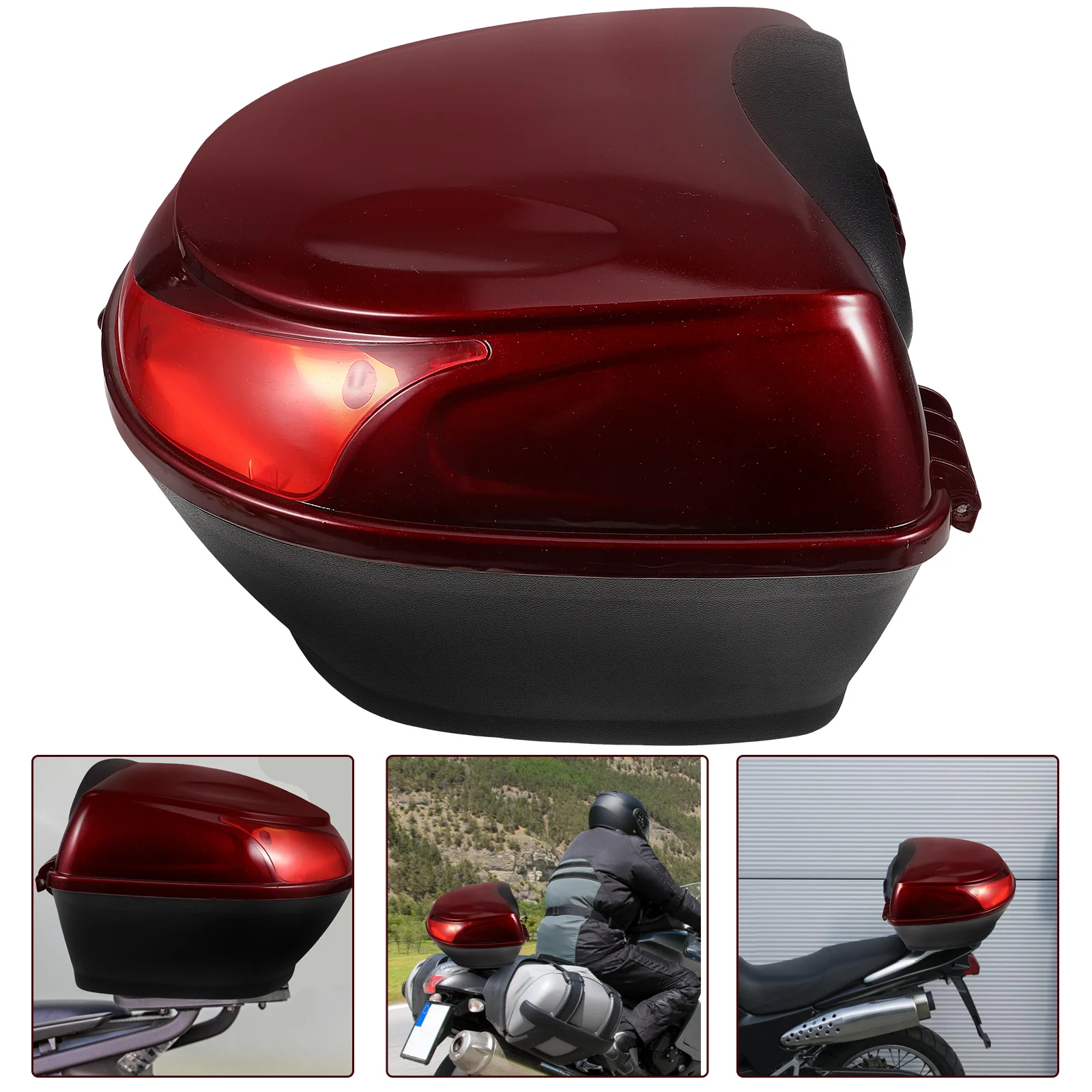 

Motorcycle Tail Box Small Bike Trunk Case White Storage Solution Holder Saddlebag Tool Box Riding Accessories Durable
