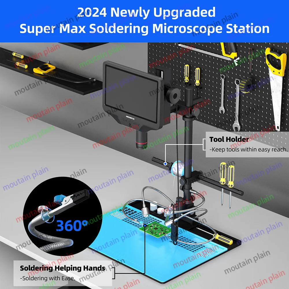 Digital Microscope for Soldering PCB/SMD Electronics Phone Repair with Endoscope 10.1'' WIFI HDMI/USB 300X