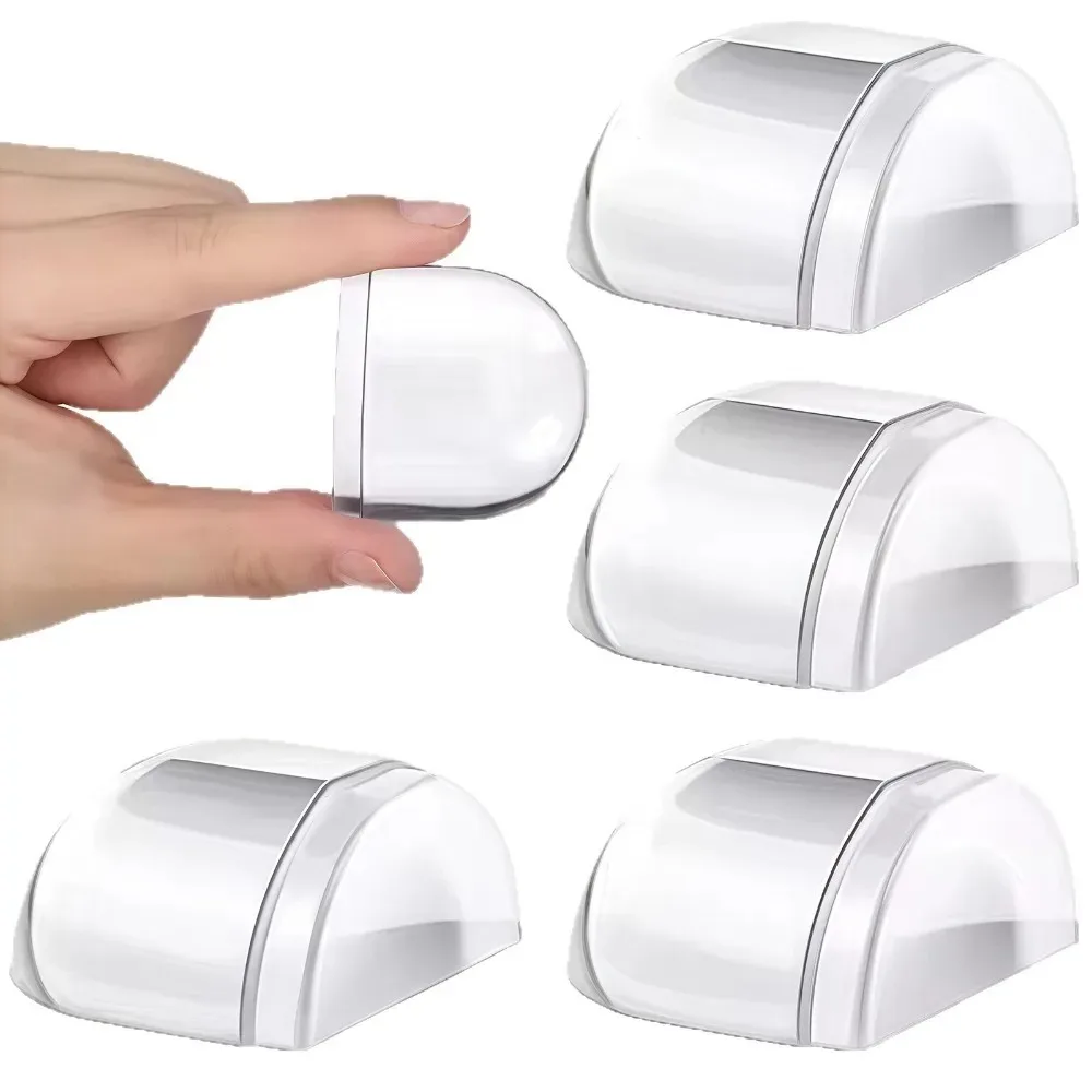 Transparent Self Adhesive Door Draft Stopper Floor Mounted Door Stop for Wall Furniture Door Handle Protection Home Improvement