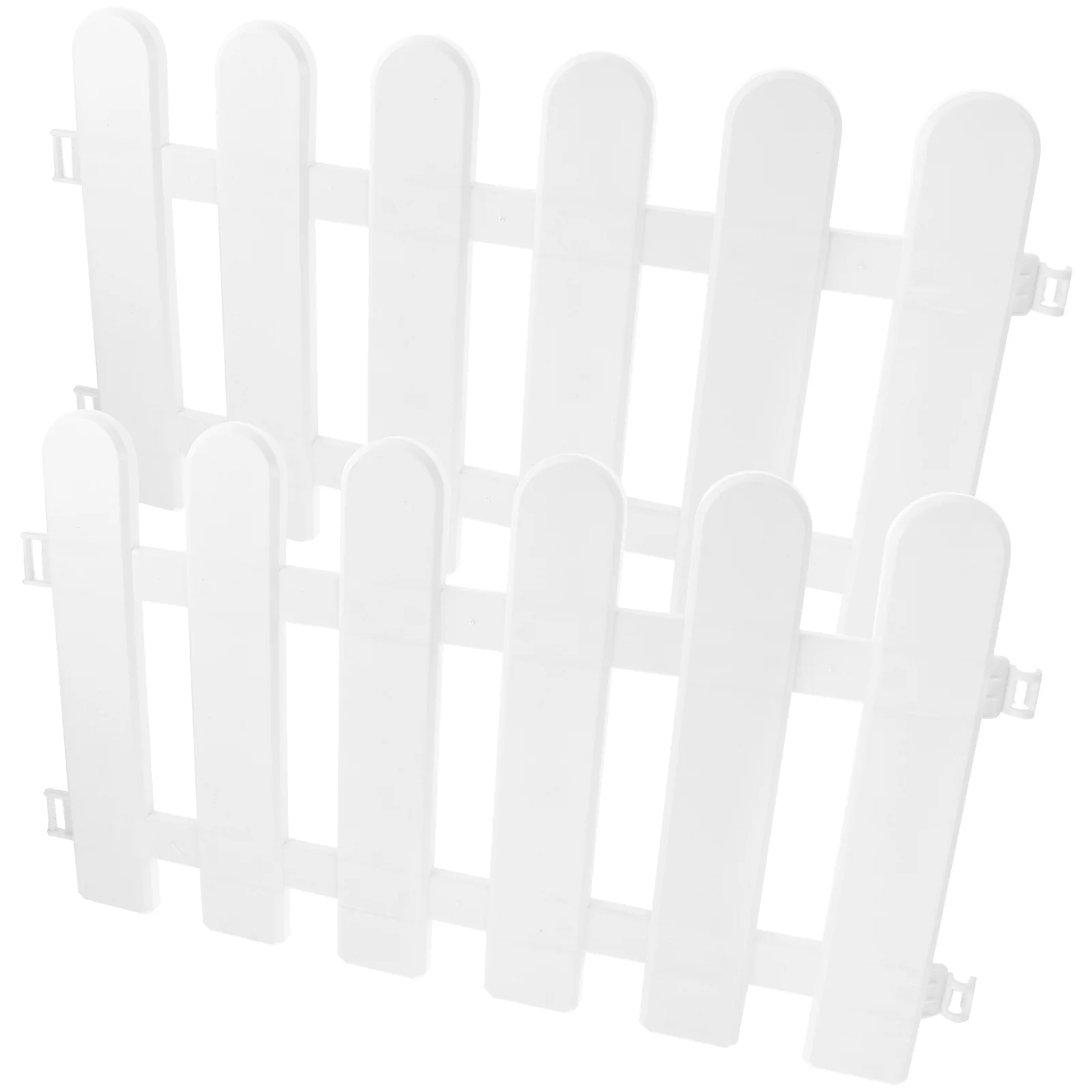 

2 pcs White Plastic Garden Fence Villa Landscape Yard Barrier Reusable Waterproof Courtyard Decorative Fences Plastic Fence