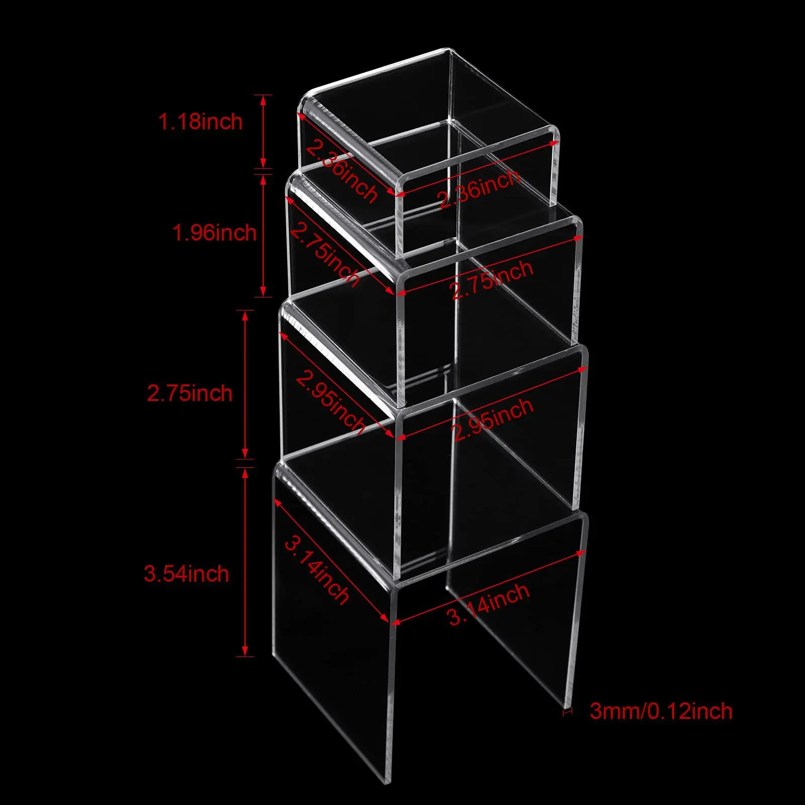 Acrylic storage rack jewelry perfume transparent multi-layer doll table figure ladder display stand