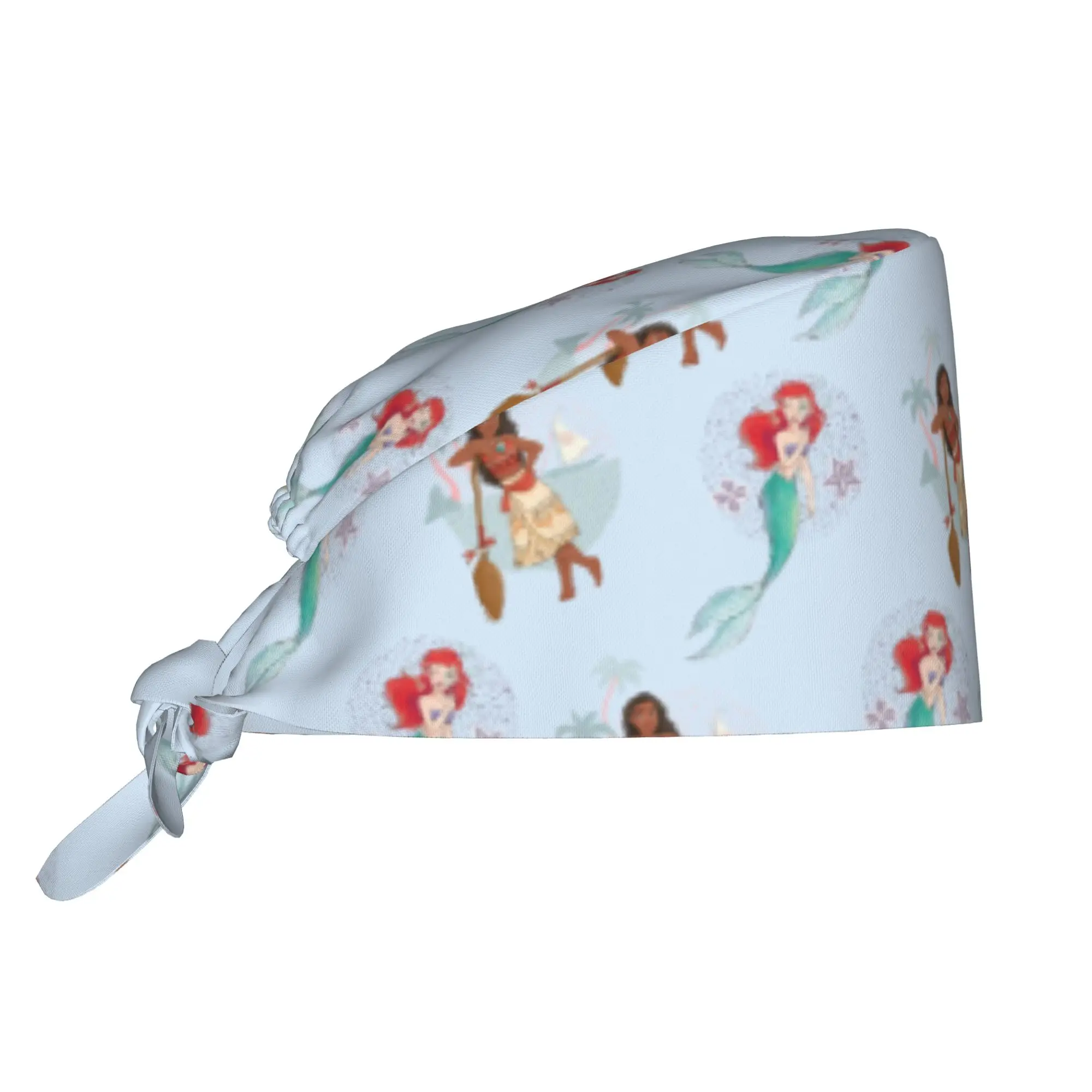Littles Anime Mermaides Cleaning Working Cap Cool Men Women Fish Manga Scrub Cap Surgicals Hat Nurse Scrubs Hat For Dentist