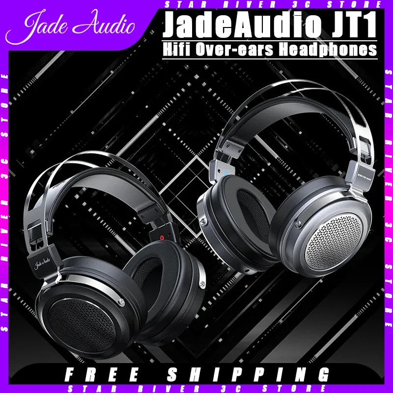 

FiiO JadeAudio JT1 3.5mm Studio Headphones HiFi Sound for Gamer with Microphone Lightweight Shell 50mm Diaphragms driver Headset