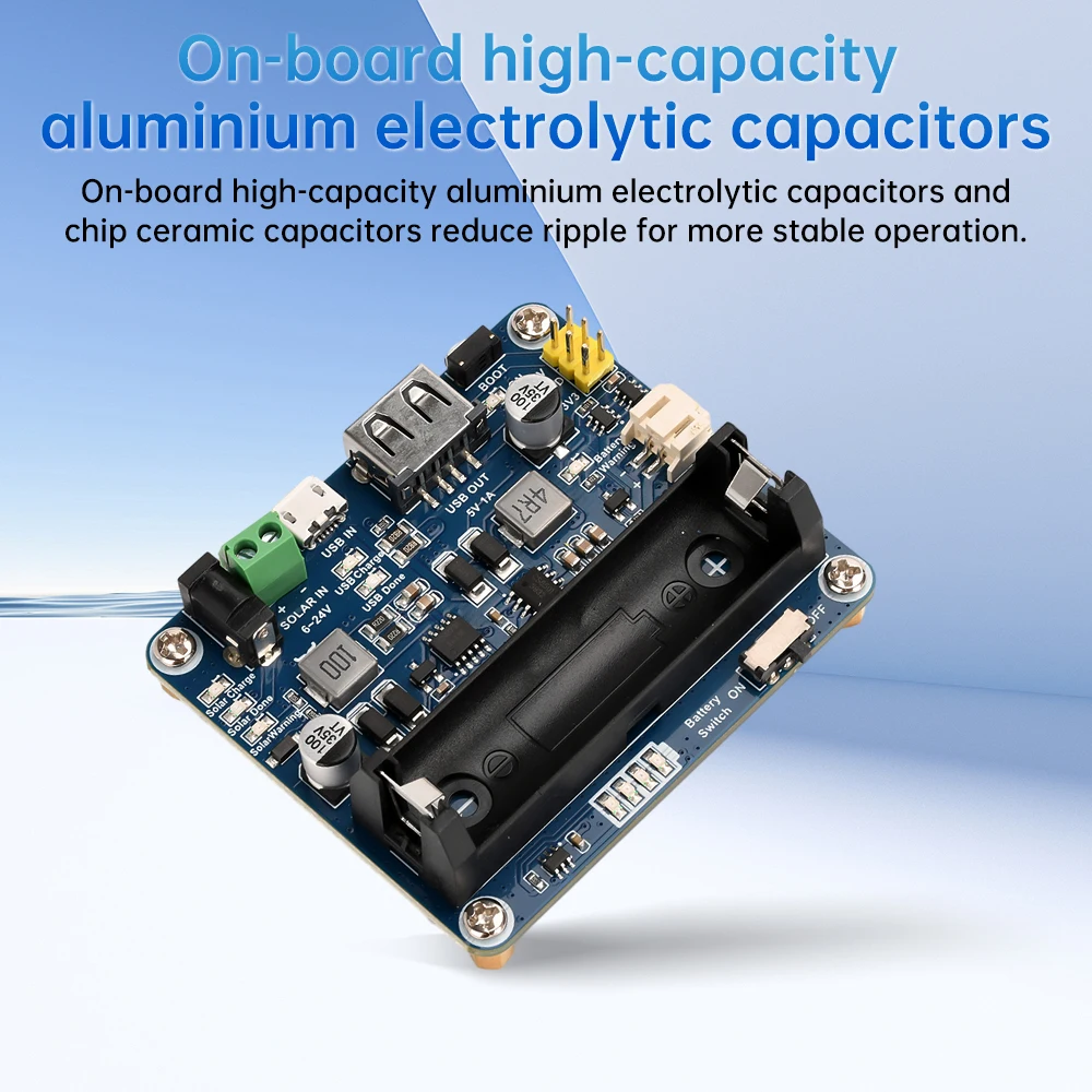 Módulo de gerenciamento de energia de painel solar 6V ~ 24V Suporte Adaptador de energia de painel solar Carregamento USB MPPT para Arduino para Raspberry Pi