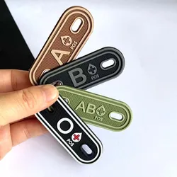 2PCS,A B AB O Positive Blood Type PVC Patch,Shoelace Blood Buckle Tactical Patches,Clothing Zipper,Backpack Blood Tag Charm,