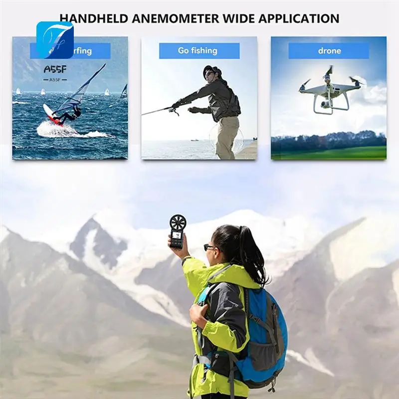 

A55F-BTMETER Wind Speed Wind Volume Anemometer Intelligent High Precision Digital Anemometer Handheld Air Volume Tester