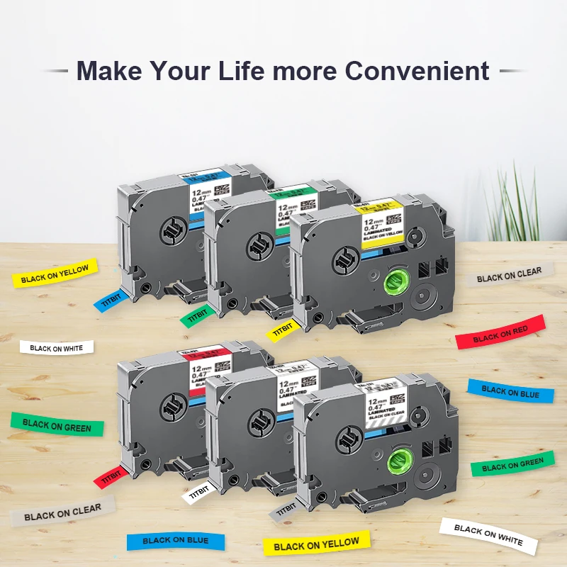 3PK TZe231 Brother Label Tape 12mm Laminated Compatible for Brother Ptouch Label Maker Ribbons 12mm TZ 231 Label Tape for PTH110