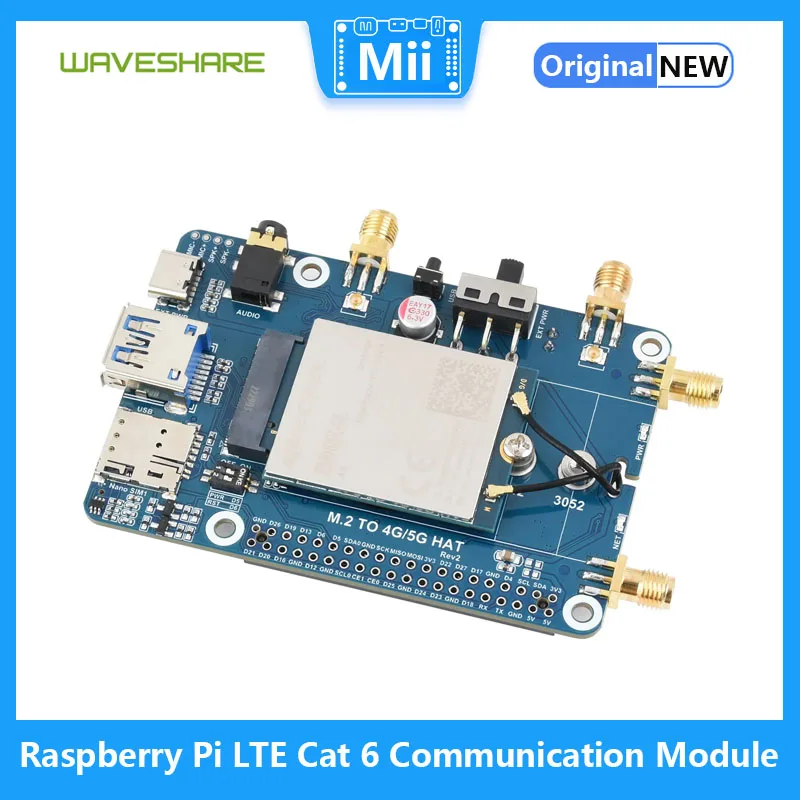 Raspberry Pi 4G TE-A Cat 6 Communication Module Mobile EM060K-GL Module LExpansion Board Global Multi-band GNSS Positioning