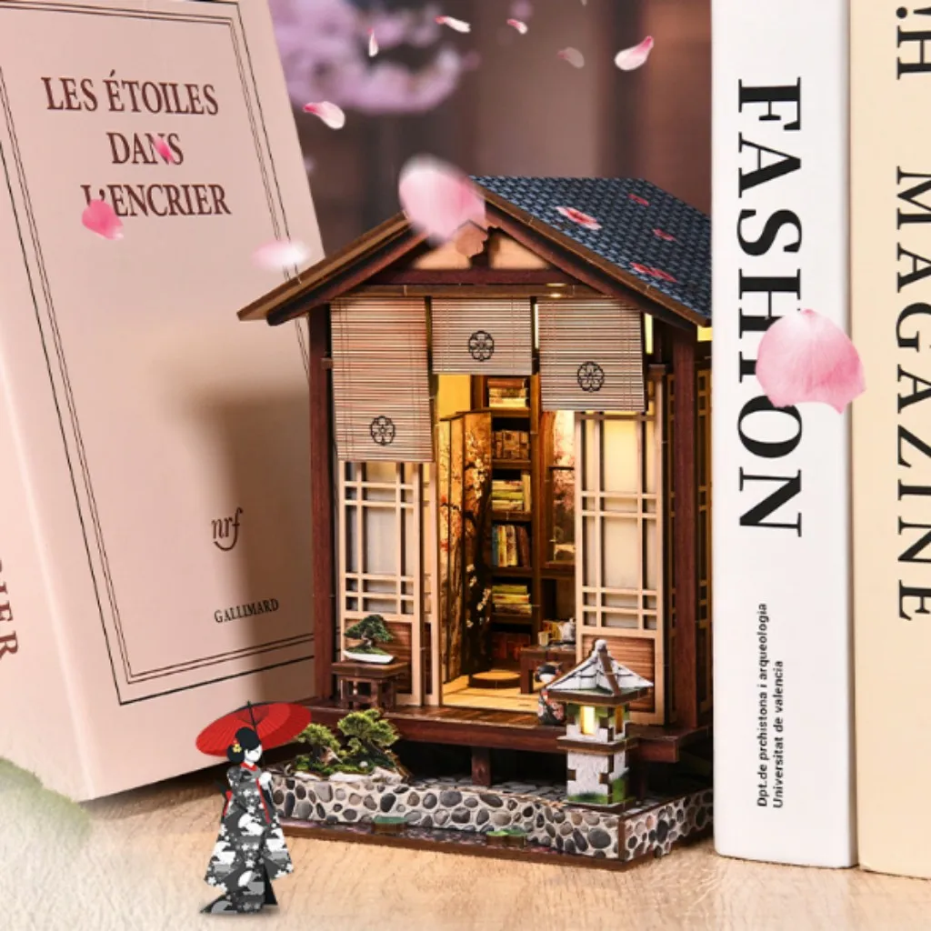 بيت الدمى على الطراز الياباني مجموعة مصغرة ذاتية الصنع لحديقة زن، فناء سلس، نموذج خشبي، ديكور منزلي، هدية للبالغين #2