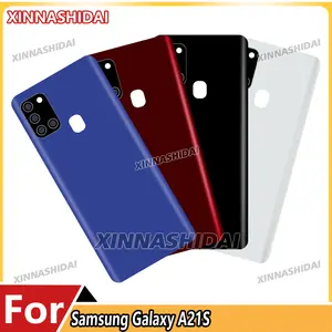 Bilashmart Samsung Galaxy A21s Housing Middle Frame Chassis Battery Back Cover shell Lid Case Rear Back Panel camera Glass Sim slot