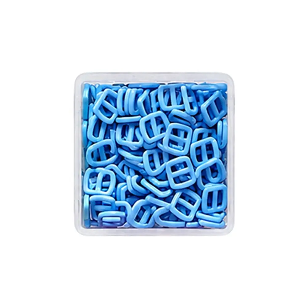 100pcs 3mm Inner Diameter Mini Belt Buckles Japanese Character Design Square Shape Plastic Buttons Ultra-small Size