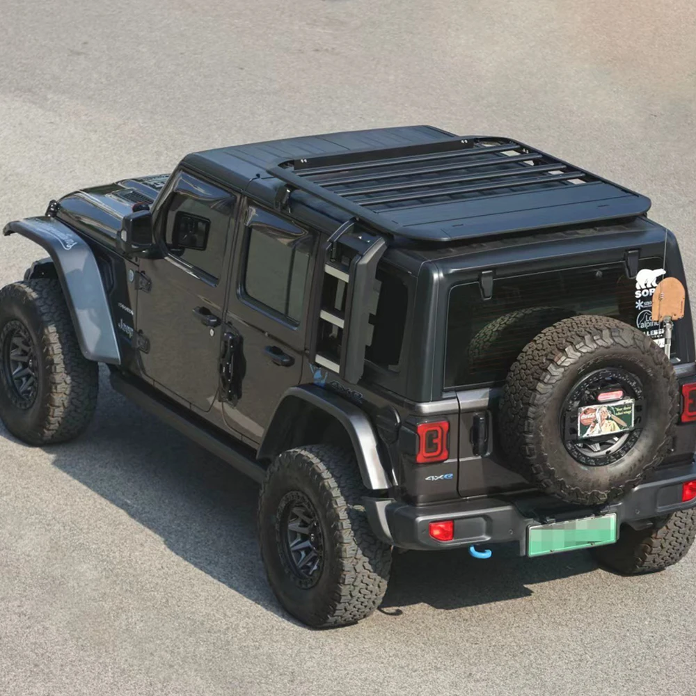 أحدث سبائك الألومنيوم حامل سقفي رف أمتعة الناقل ل J-eep لرانجلر JK 2007-2017 وJL 2018 + JL1270 #4