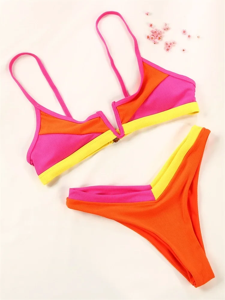 

Miyouj String Bikini Women's Swimsuits Patchwork Swimwear Two-Piece Bathing Suit Sexy Biquini Mujer Thongs Beach Wear Summer
