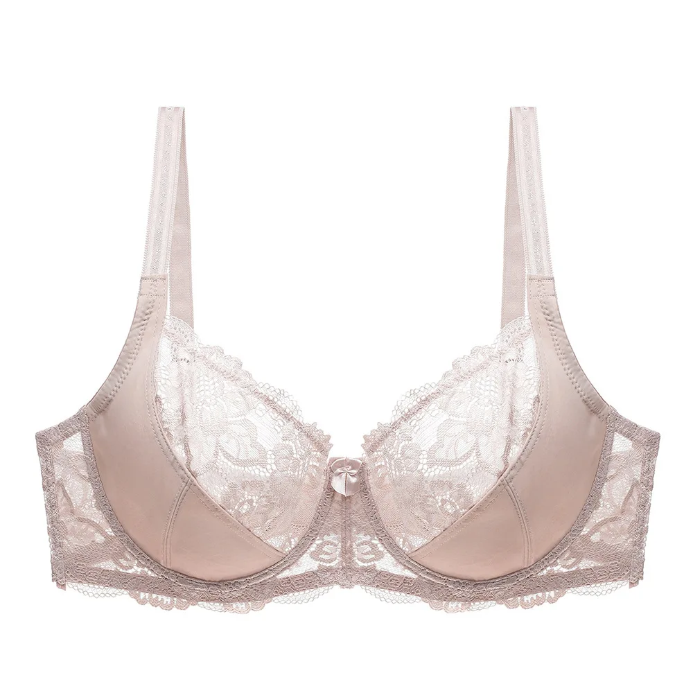 Sujetadores de perspectiva de encaje para mujer, lencería Sexy con aros bordados florales, Bralette de talla grande C D E 80 85 90 95 100 105