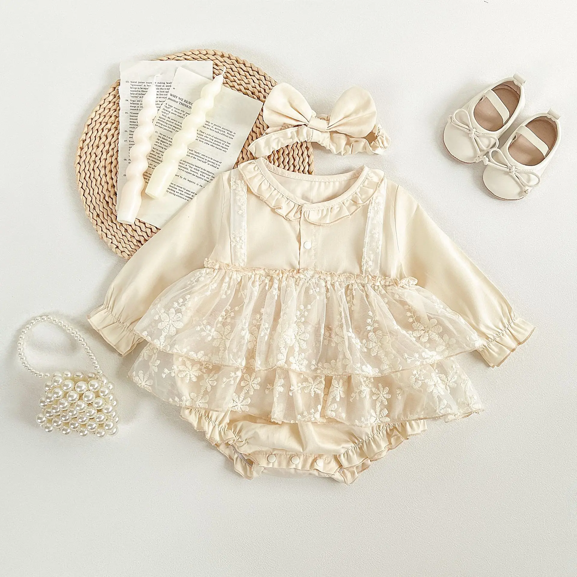 

Infant and toddler one-piece dress, new spring and autumn, thin baby girls dress, crawling suit, baby clothes