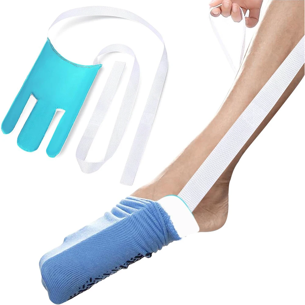 Socken-Hilfe-Set, flexibler Socken-Helfer, kein Biegen, Schwangerschaftsverletzungen, Wohnhilfe, Socken-Hilfgerät, Abzieher, Werkzeuge für ältere Menschen