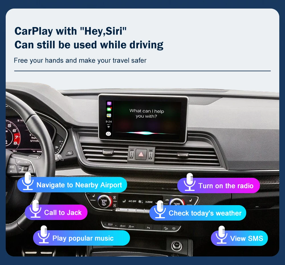 Road Top Wireless Carplay für Audi A3 B9 A4 A5 Q5 2013-2017, mit Android Auto Interface Airplay Spiegel Link Auto Play Funktionen – Detail 11