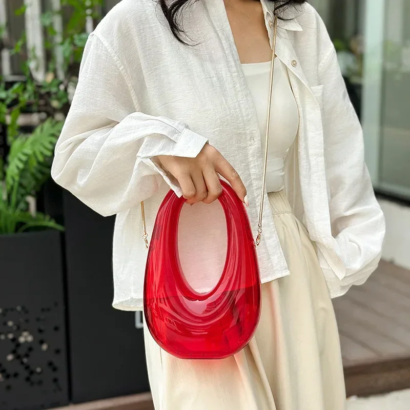 

Ins Famous Fashion Glossy Women's Dinner Bags Acrylic Going Out Handbag Diagonal Span Wrist Bag Shoulder Messenger Bag