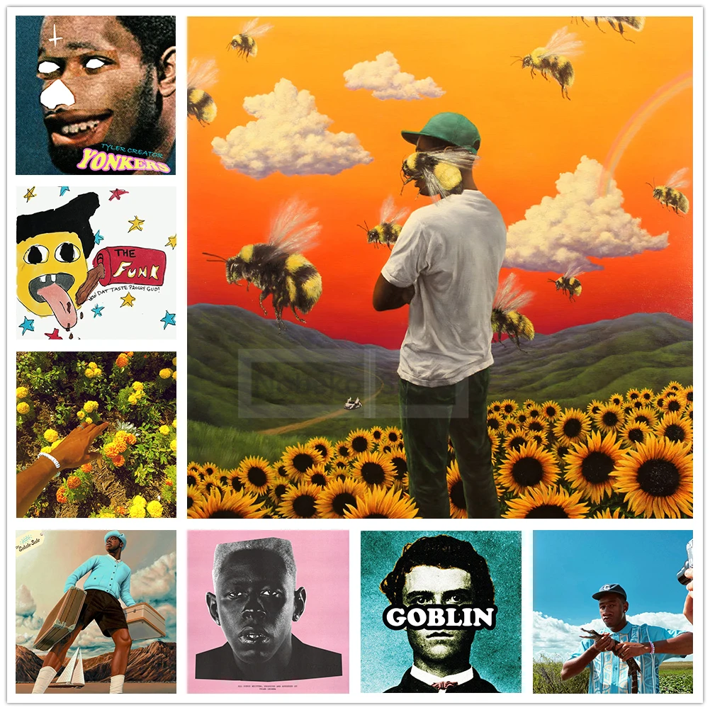 Rapper Tyler the Creator Album Cover Poster Hip-Hop Music Prints Canvas Wall Art Pictures Home Room Album Cover Decoration