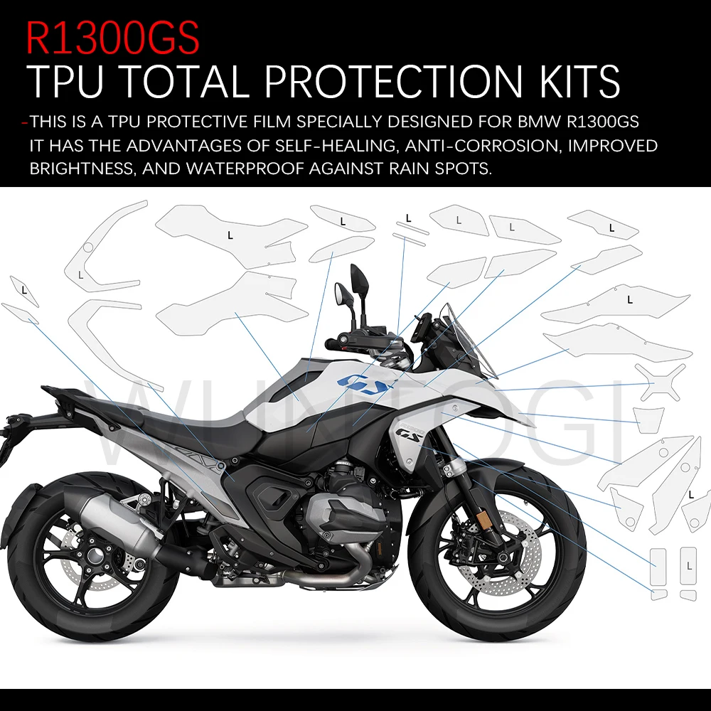 For BMW R1300GS R 1300 GS 2024 2023 Paint Protection Film Body Protection Sticker TPU Total Protection Kits R1300GS Accessories