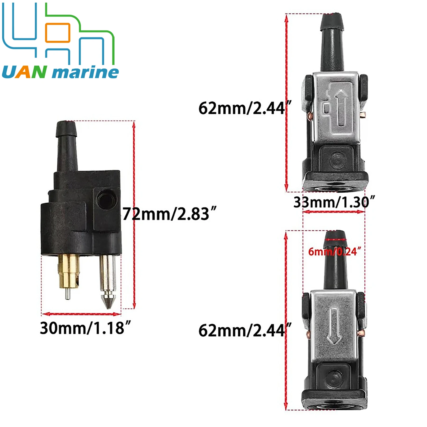 6Y1-24305 6G1-24304 Boat Engine Fuel Line Connector Pipe Joint for Yamaha Outboard Fuel Tank Hose Pipe 6G1-24305-05 655-24305-01
