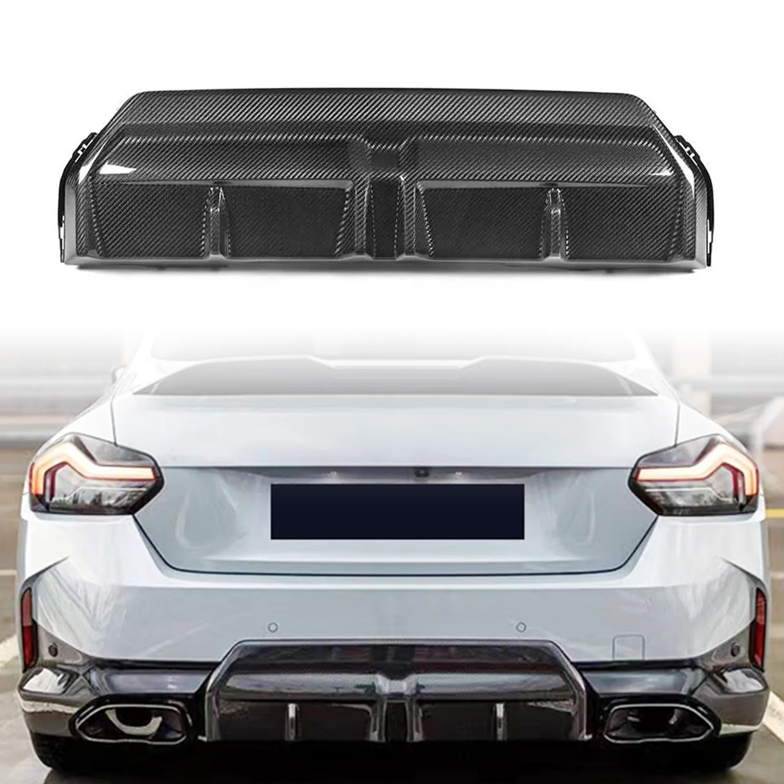 Dry Carbon Fiber Rear Bumper Diffuser Lip for bmw g42s tail trunk sporty carbon fiber diffuser car accessories