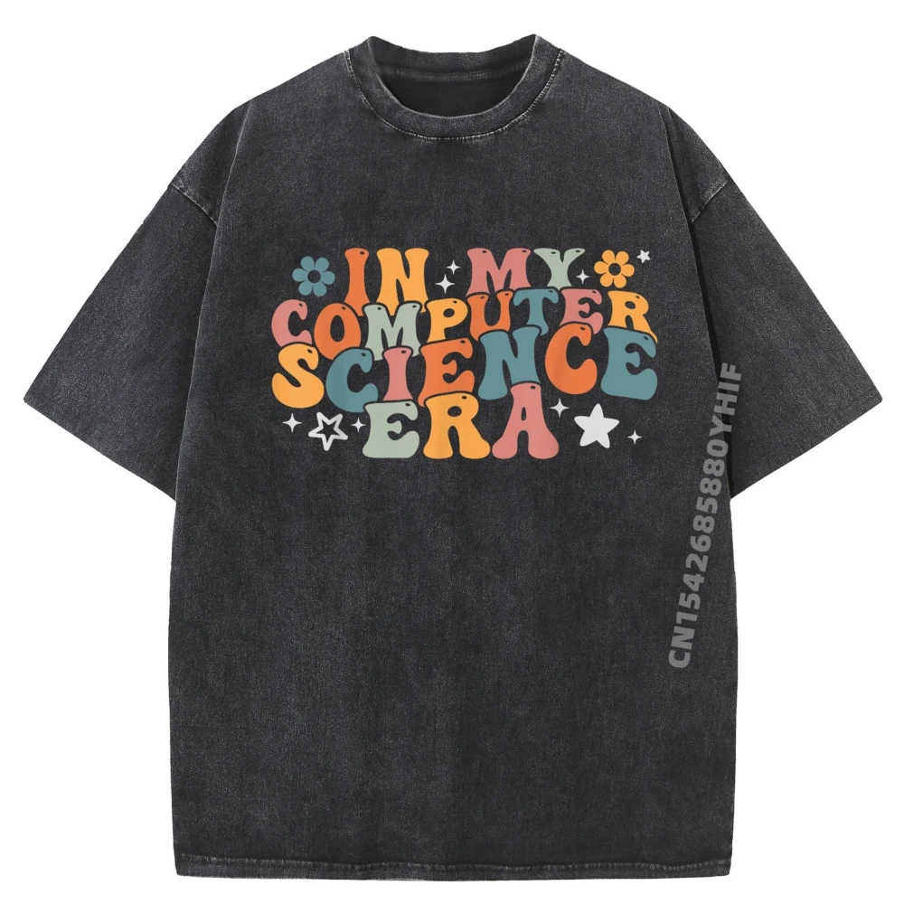 

Топы и футболки с принтом In My Computer Science Era, мужская футболка, потертые свободные футболки в стиле ретро, мужские футболки с рисунком