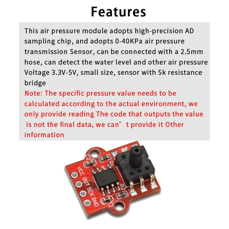 0-40Kpa Air Pressure Sensor Module Water Level And Liquid Level Sensor Controller Board