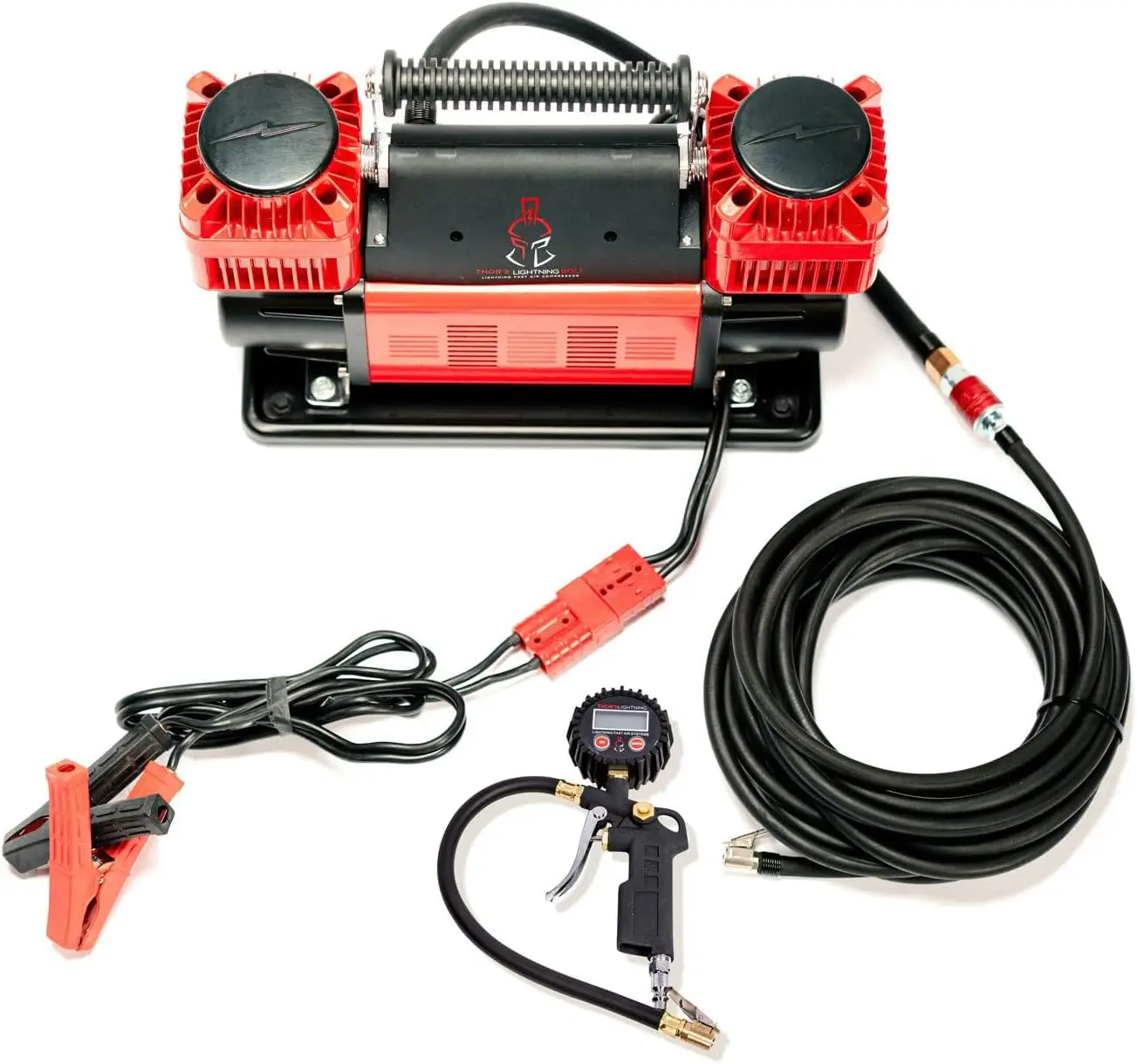 Bolt Portable 12v True Dual Air Compressor 10.6 CFM with Digital Pressure Gauge Single-Tire Inflator/Deflator Air Gun