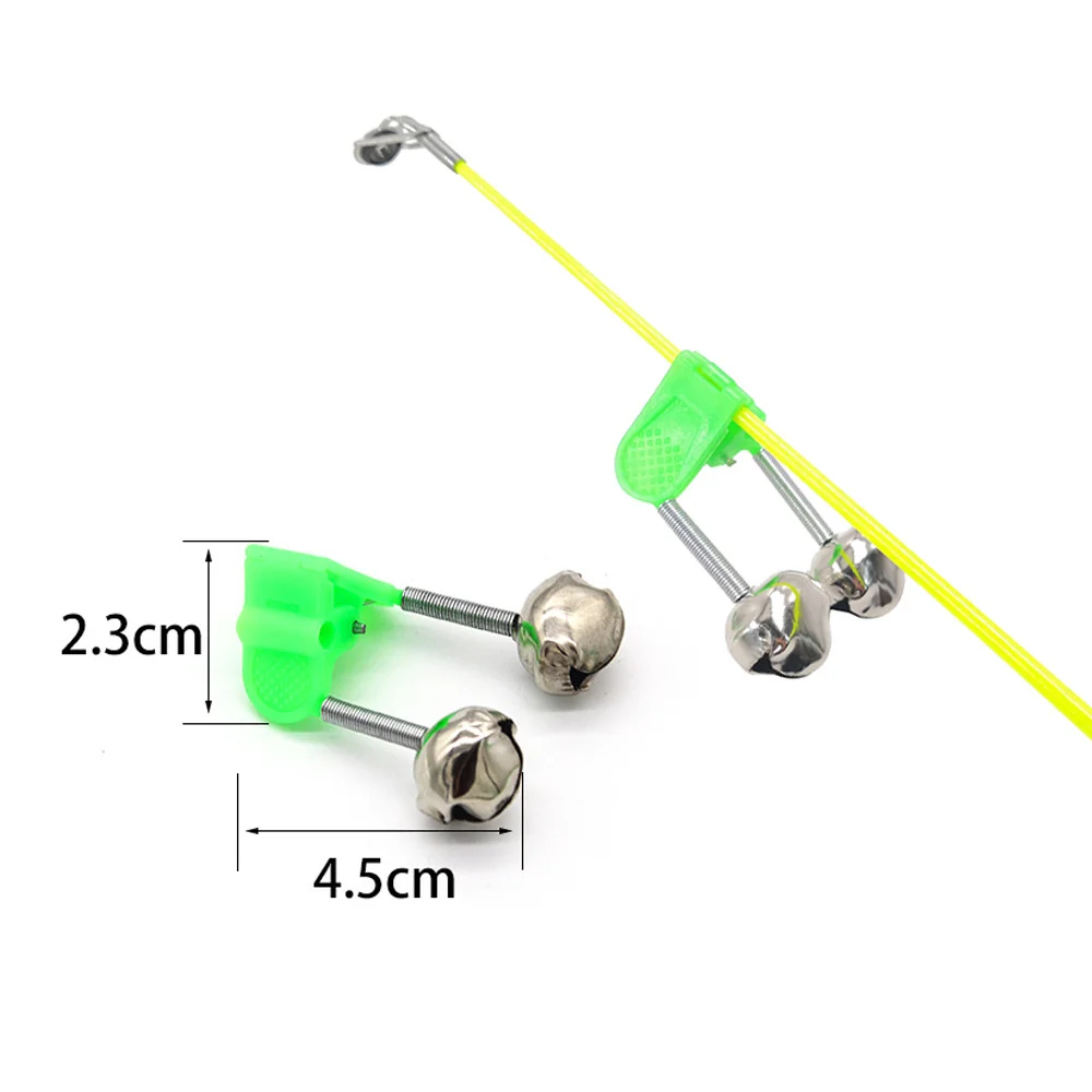2022 Fishing Accessories Fish Alarm Twin Bells Ring Clip Fishing Rod Bite Alarm Bells Ring For Peche En Mer Seabass Equipment