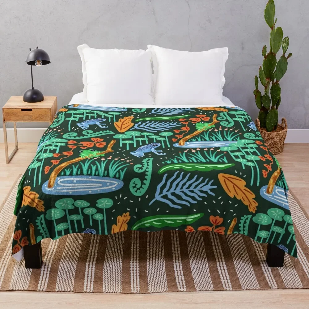 

Blue Frog Throw Blanket Personalized Gift manga Blankets