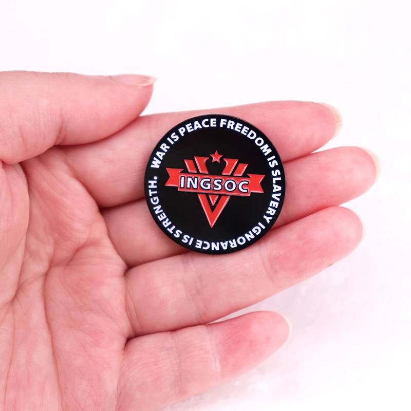 War Is Peace Freedom Is Slavery Ignorance Is Strength Badge Dystopian Fiction 1984 Enamel Pins Brooch Jewelry Accessories