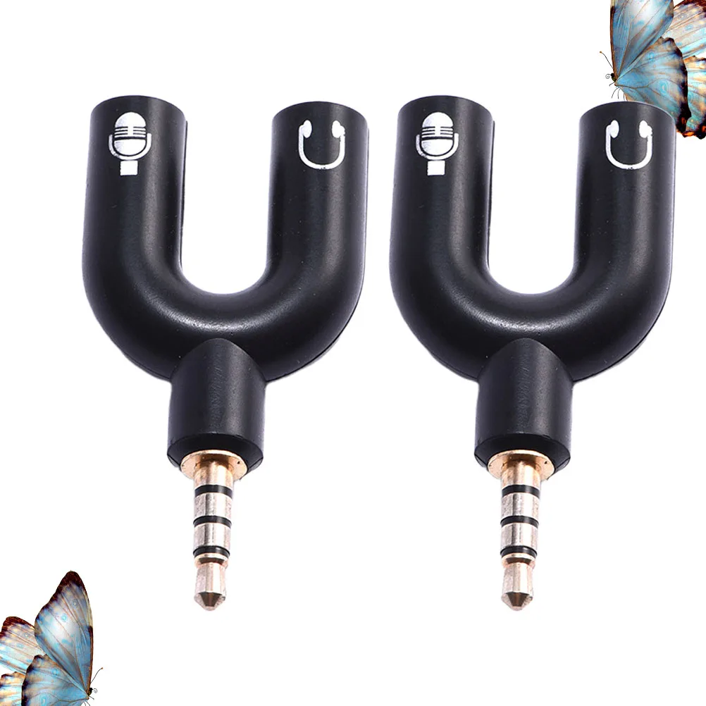 

2pcs 3.5Mm Y Splitter Cable Head 1 Male To 2 Dual Female Audio Adapter Headset Converter For Phone Earphone Microphone Computer