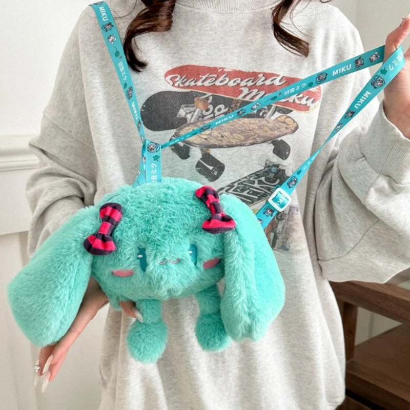 Dessin animé Hatsune Miku poupée bidimensionnelle sac en peluche mignon Hatsune Anime périphérique sac à bandoulière souple cadeaux de noël pour enfants