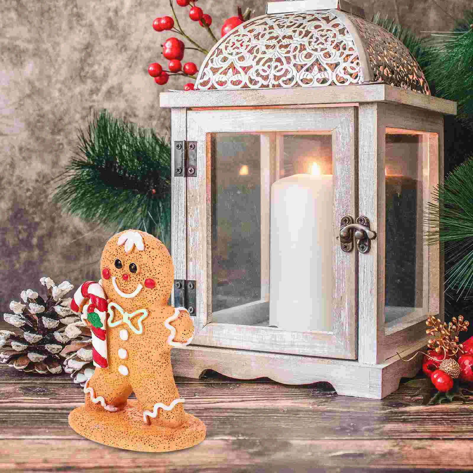 

Desktop Child Festival Ornament Resin Mini Gingerbread Man For Table Decoration