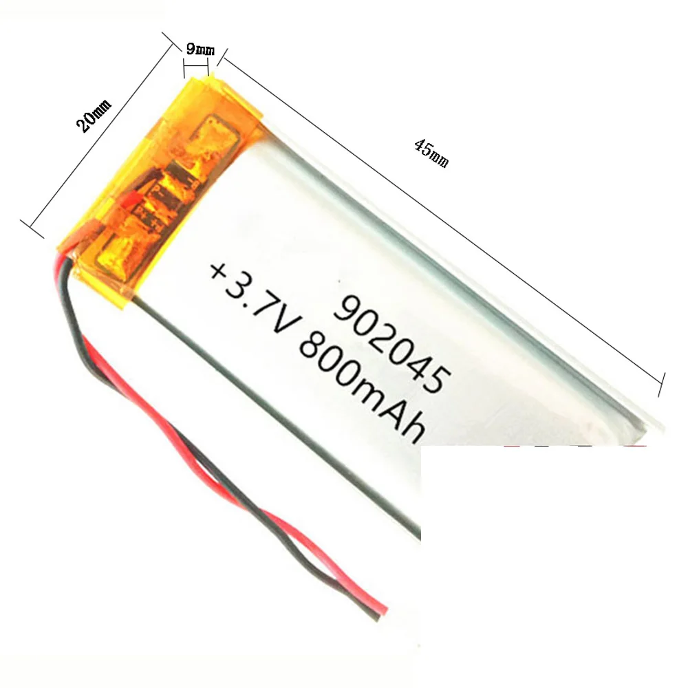 

Rechargeable 3.7V 800mAh 902045 Polymer Ion Battery For MP1041 SMART WATCH CAMERA POWER BANK DVD GPS MP3 TABLET ELECTRIC TOYS